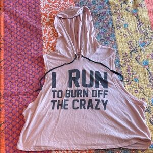 Charlotte Russe Pink Muscle Tee with Hood